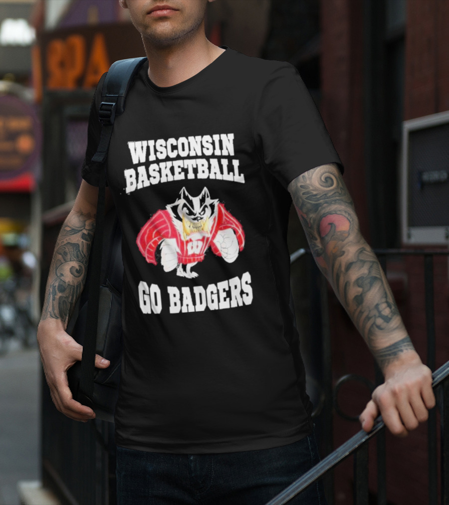 Wisconsin Basketball Go Badgers Mascot Wisconsin Badgers T-Shirt