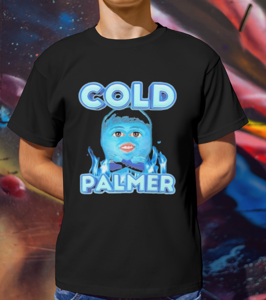 Cold Palmer Frozen Face With Blue Flames T-Shirt
