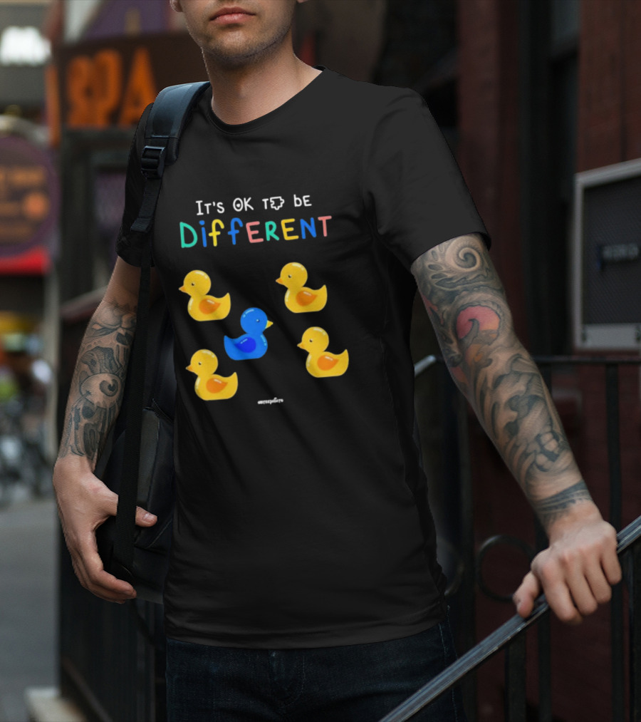 It's OK To Be Different Cute Yellow And Blue Ducklings T-Shirt