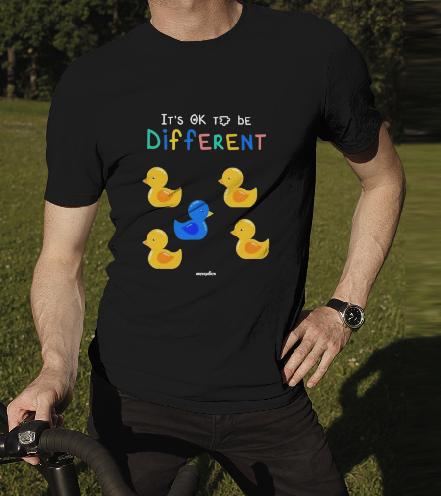 It's OK To Be Different Cute Yellow And Blue Ducklings T-Shirt
