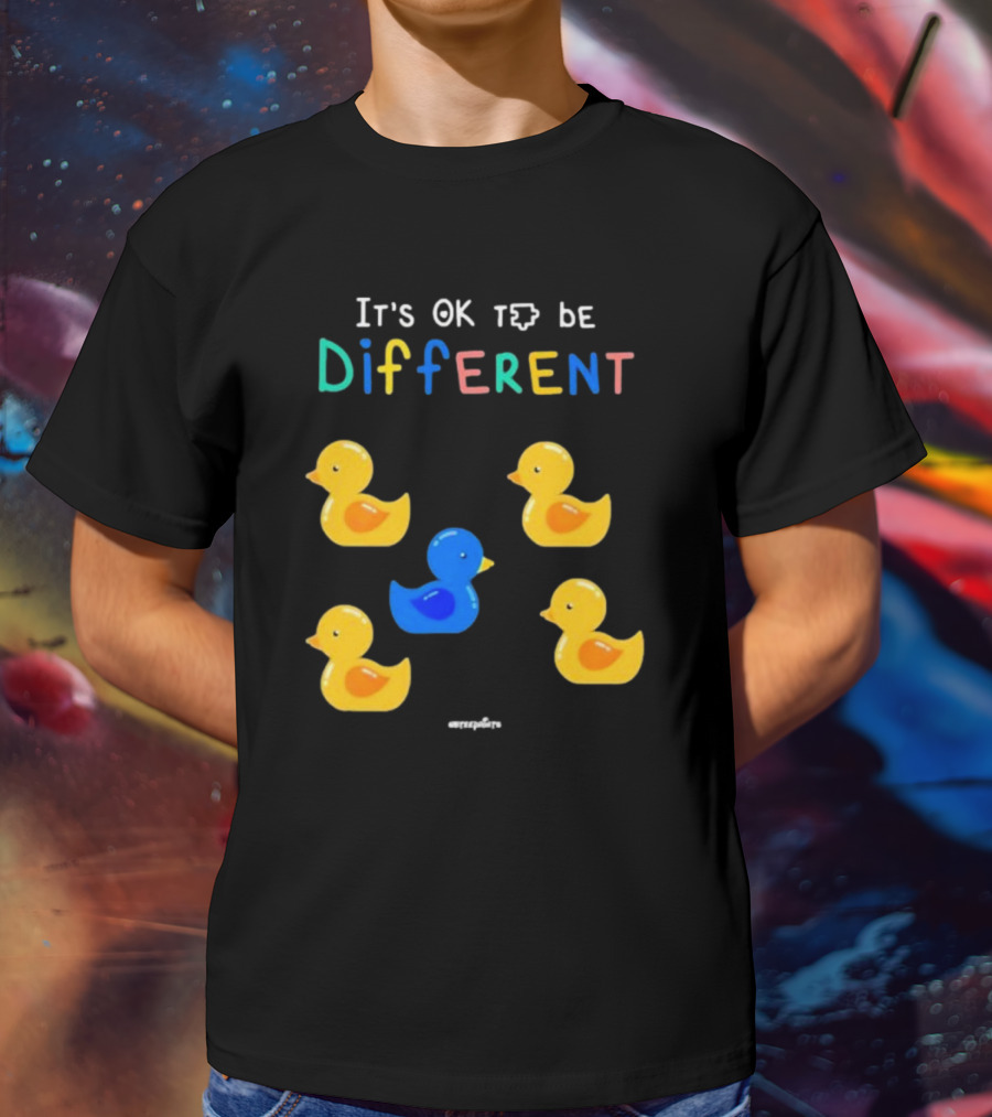 It's OK To Be Different Cute Yellow And Blue Ducklings T-Shirt