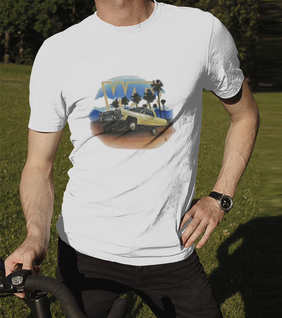 War Low Rider Airbrush Palm Trees Classic Car Lifted T-Shirt