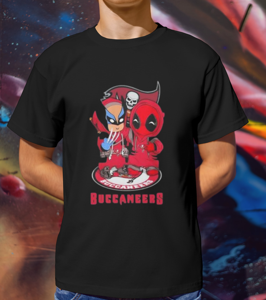 Tampa Bay Buccaneers Marvel Wolverine Deadpool Buccaneers T-Shirt
