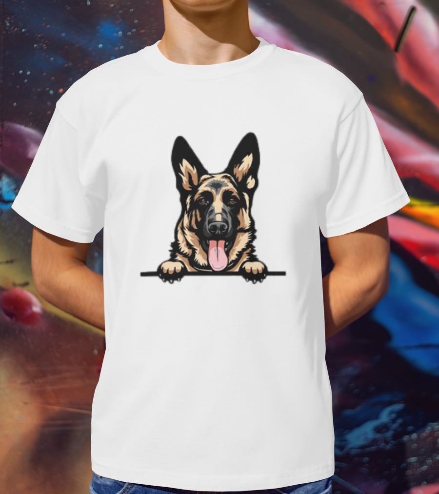 German Shepherd Dog Peeking Design Animal R5fvgb Color T-Shirt
