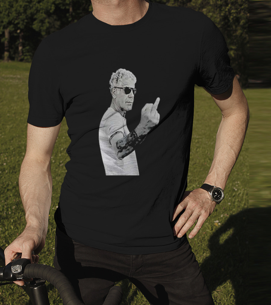 Anthony Bourdain Iconic Middle Finger Gesture T-Shirt