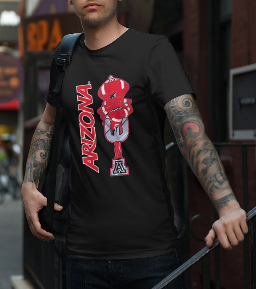Arizona Football Turnover Sword With Red Helmet Stack And 'A' Emblem T-Shirt