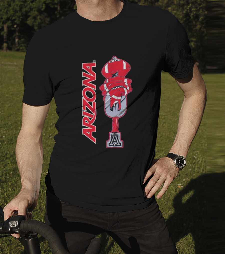 Arizona Football Turnover Sword With Red Helmet Stack And 'A' Emblem T-Shirt