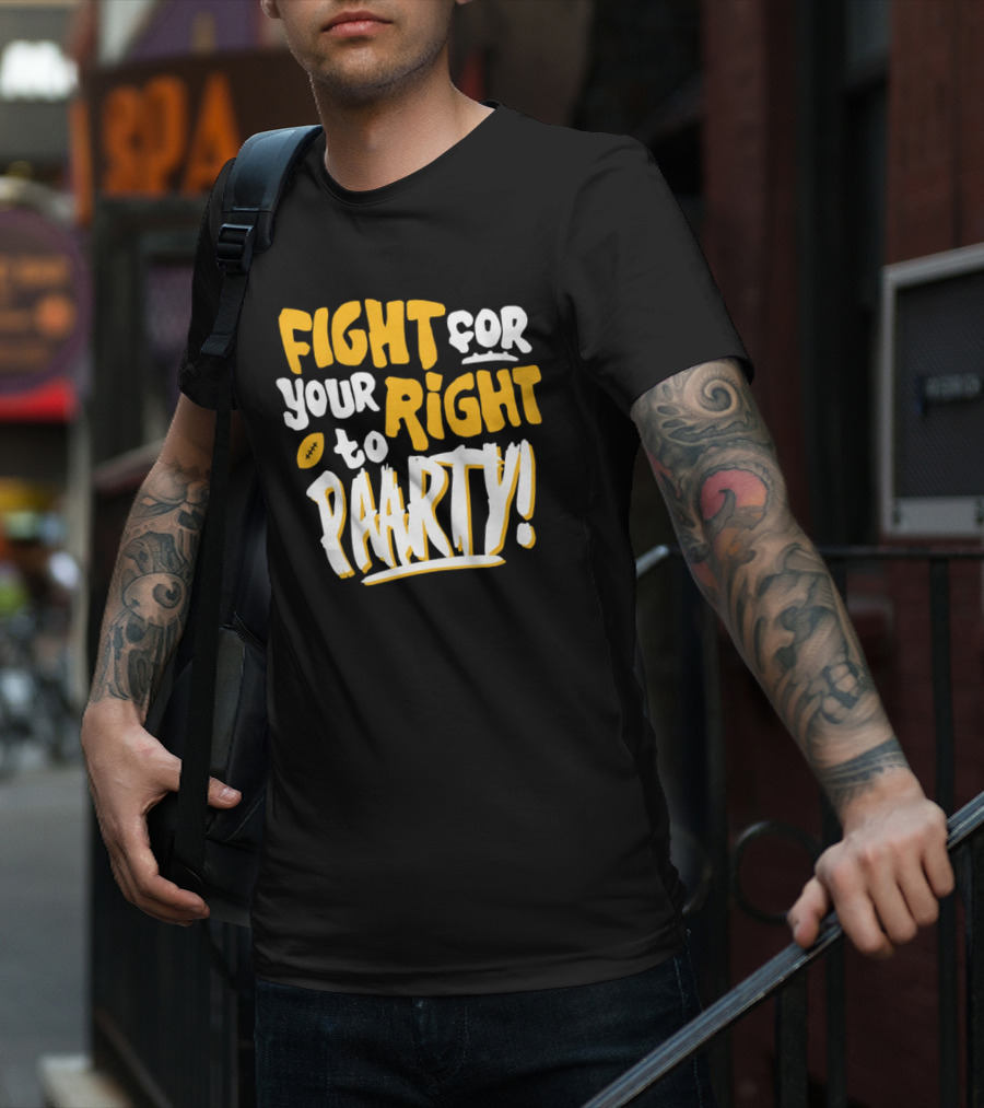 Fight For Your Right To Party Charlie Hustle Shop Football T-Shirt