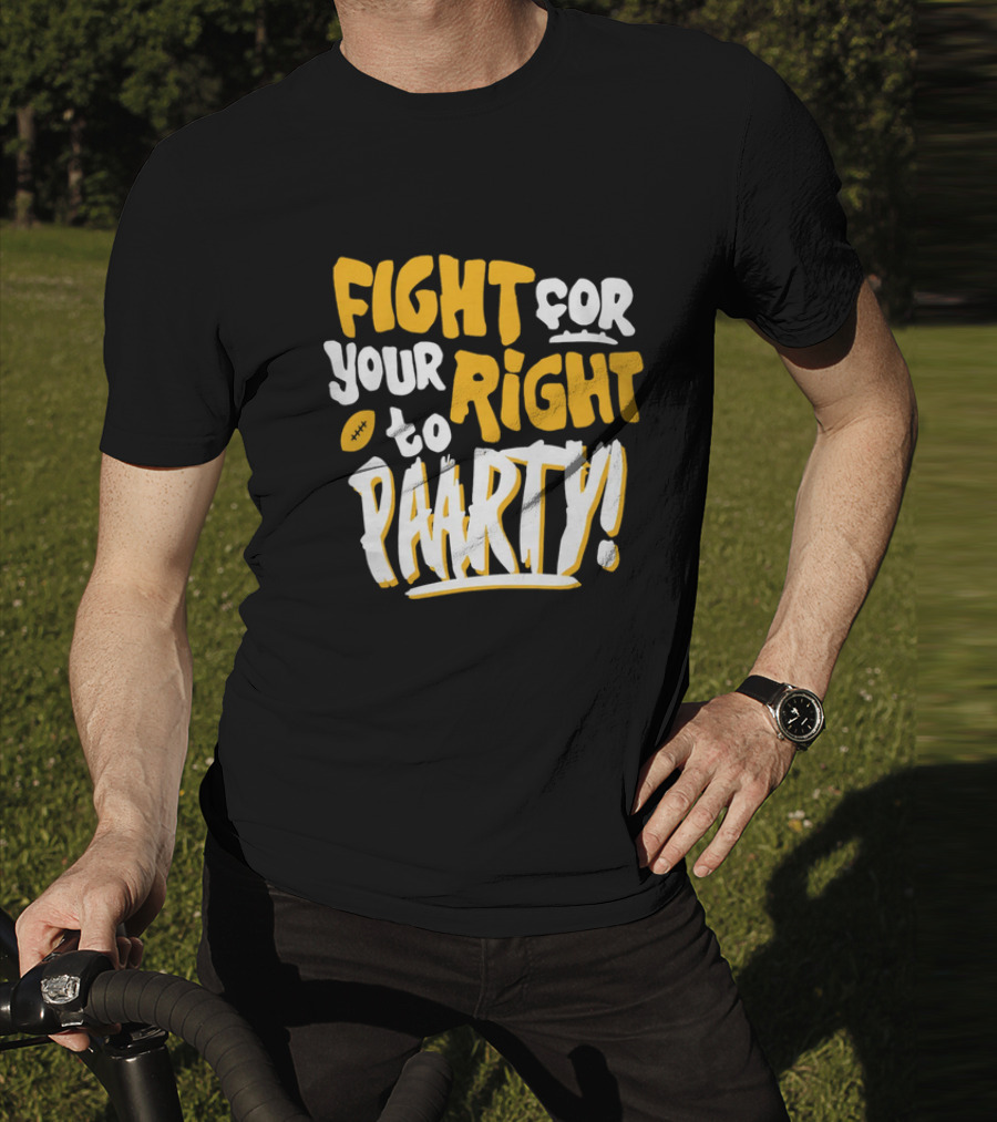 Fight For Your Right To Party Charlie Hustle Shop Football T-Shirt