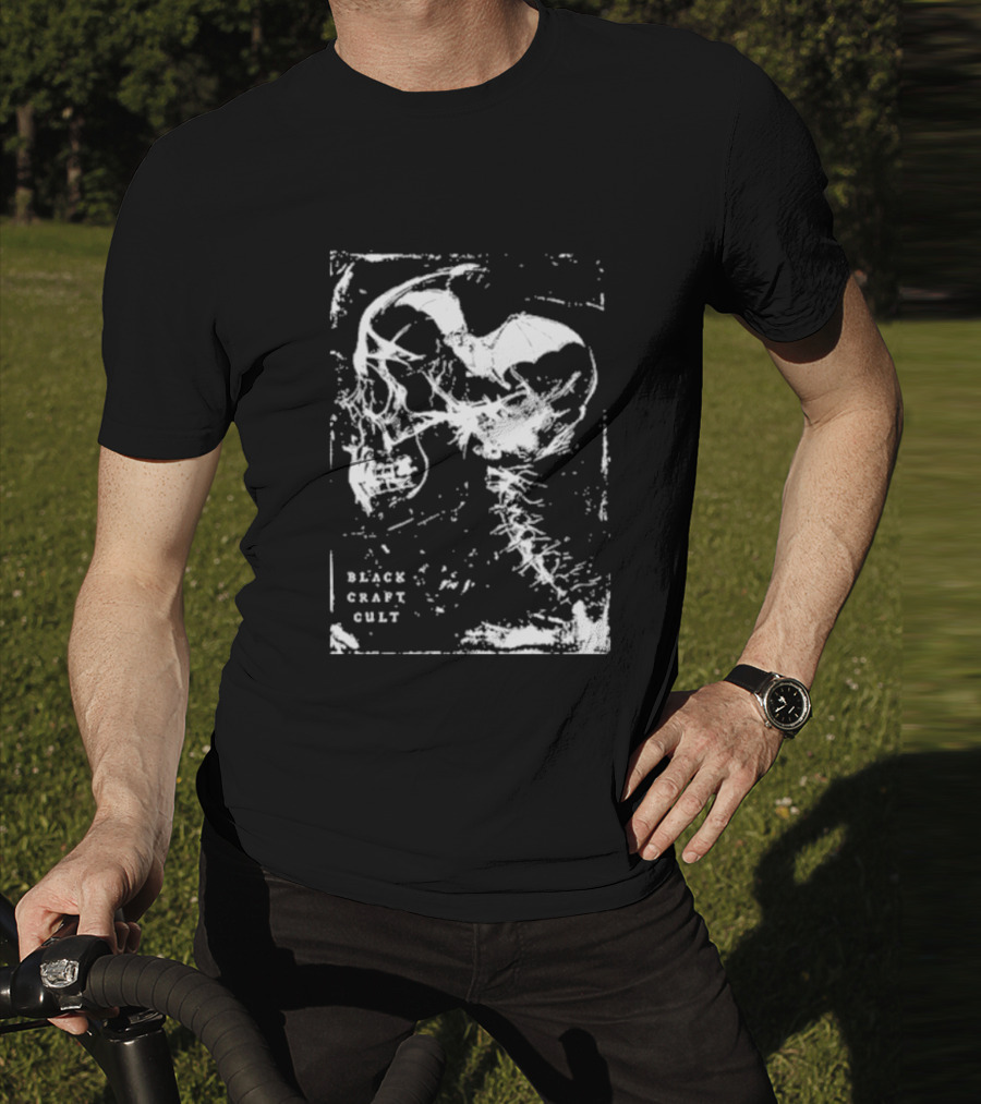 Black Craft Cult Skull Bat T-Shirt