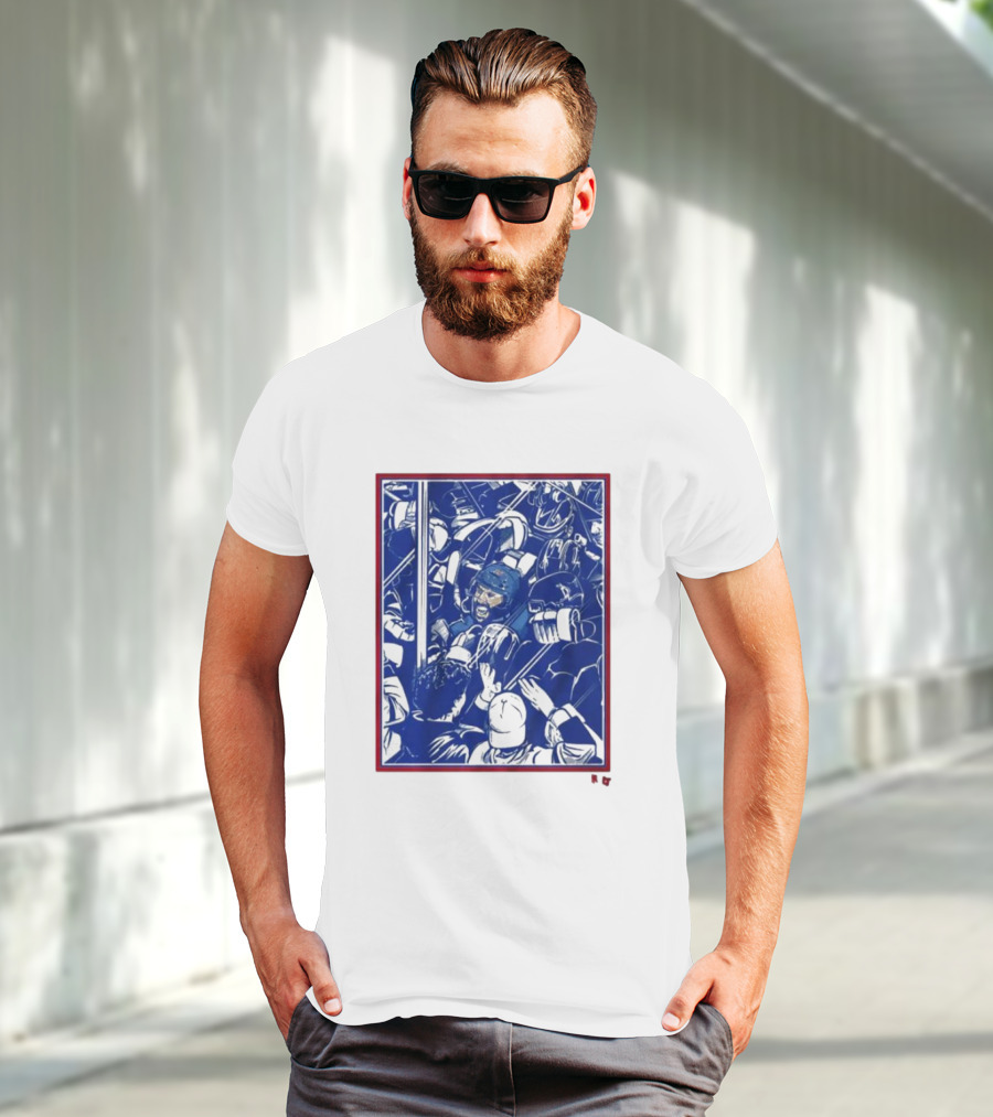 Vincent Trocheck Dogpile Hockey Team Celebration In Blue And White T-Shirt