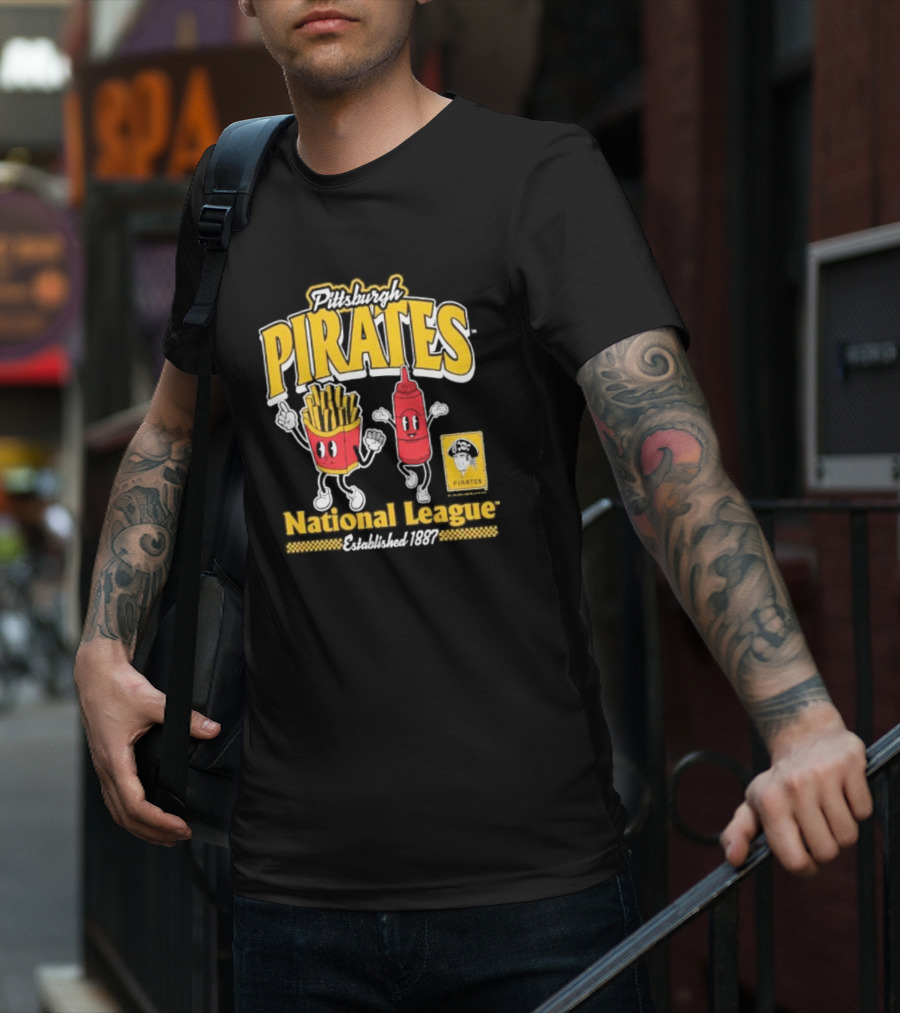 Pittsburgh Pirates National League Established 1887 Fries Ketchup Cooperstown Collection T-Shirt