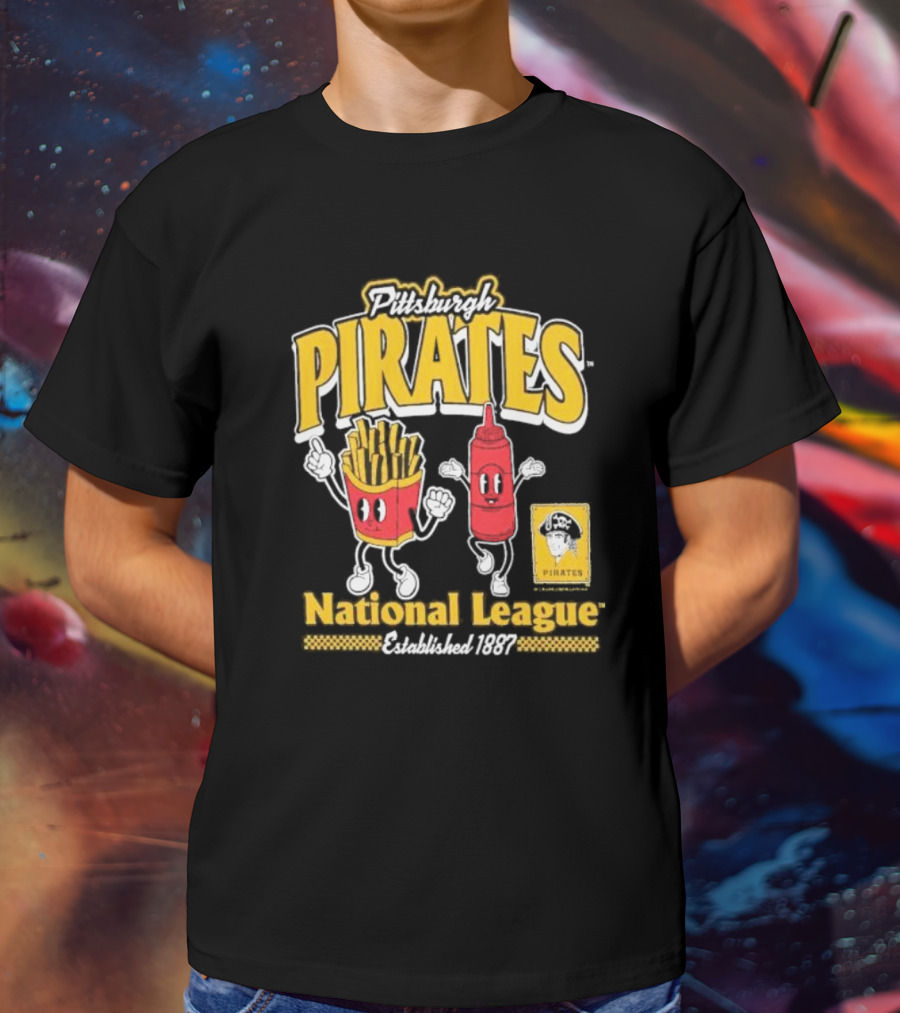Pittsburgh Pirates National League Established 1887 Fries Ketchup Cooperstown Collection T-Shirt