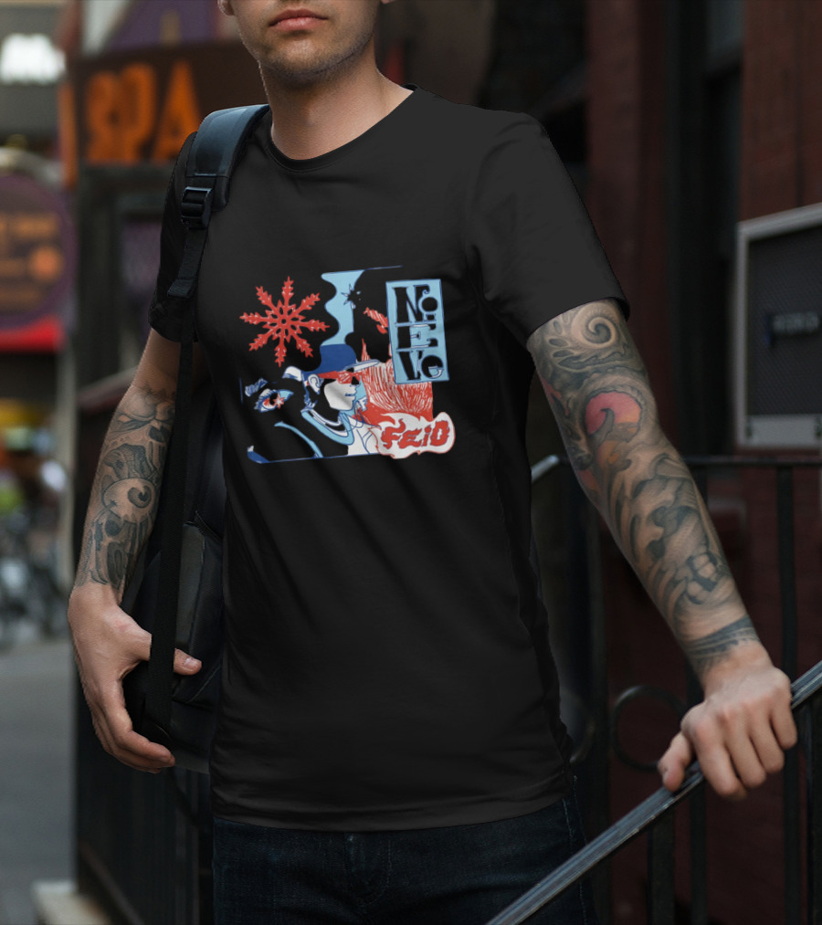 Ferxxo Merch Store Feid Nieve Snowflake Graphic Hip-Hop T-Shirt
