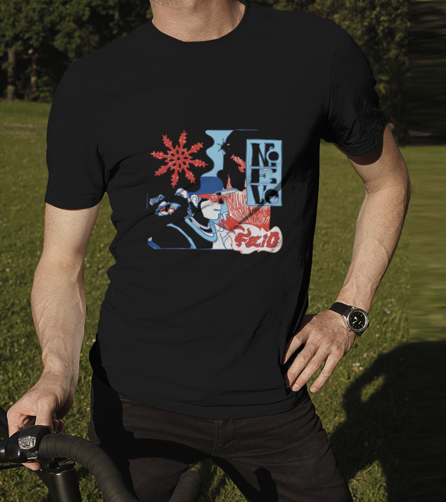 Ferxxo Merch Store Feid Nieve Snowflake Graphic Hip-Hop T-Shirt