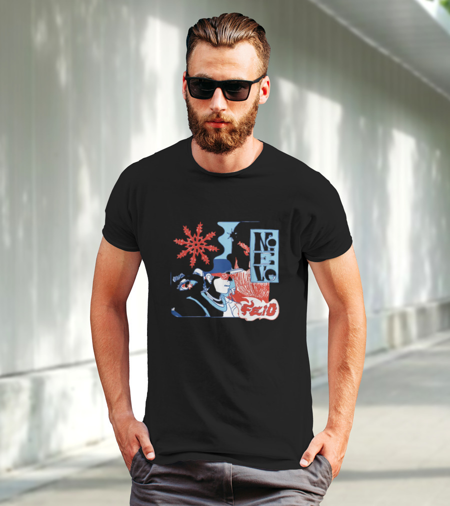 Ferxxo Merch Store Feid Nieve Snowflake Graphic Hip-Hop T-Shirt