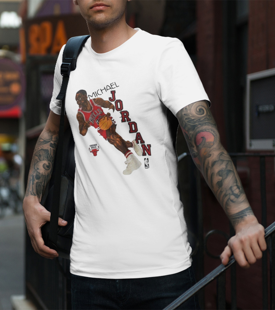Michael Jordan Chicago Bulls Cartoon NBA T-Shirt