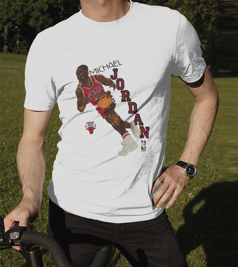 Michael Jordan Chicago Bulls Cartoon NBA T-Shirt