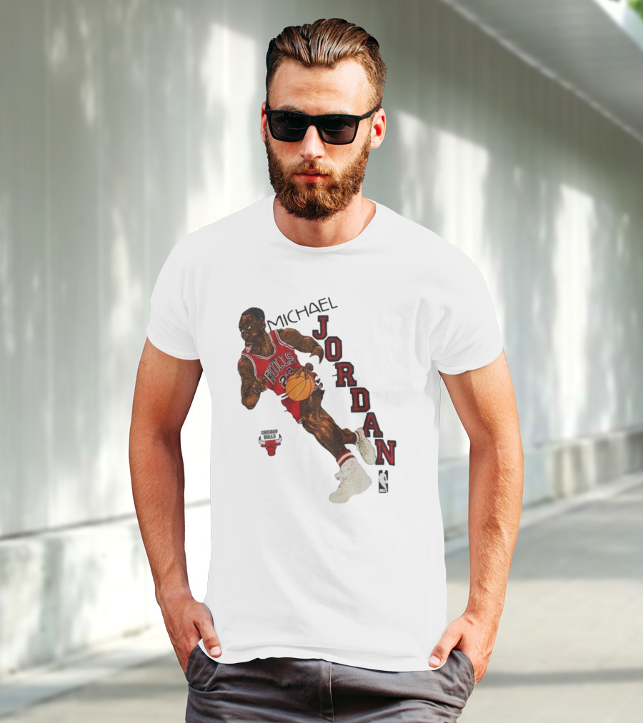 Michael Jordan Chicago Bulls Cartoon NBA T-Shirt