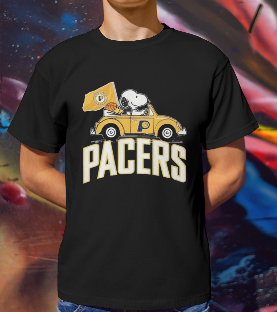 Indiana Pacers Snoopy Fan Forever Basketball Team Car Flag T-Shirt