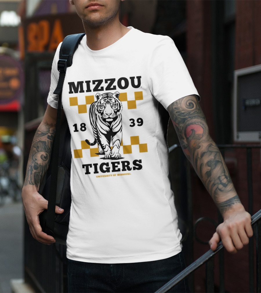 Mizzou Tigers University Of Missouri 1839 Tiger Walking T-Shirt