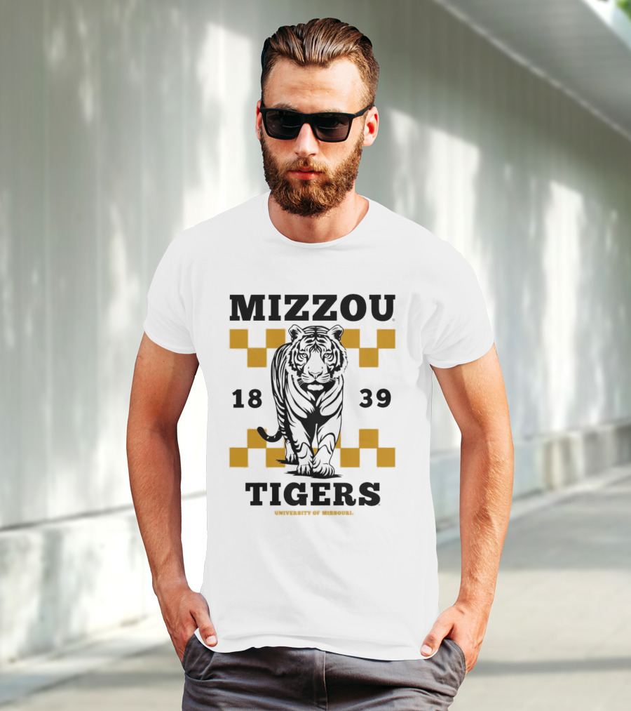 Mizzou Tigers University Of Missouri 1839 Tiger Walking T-Shirt