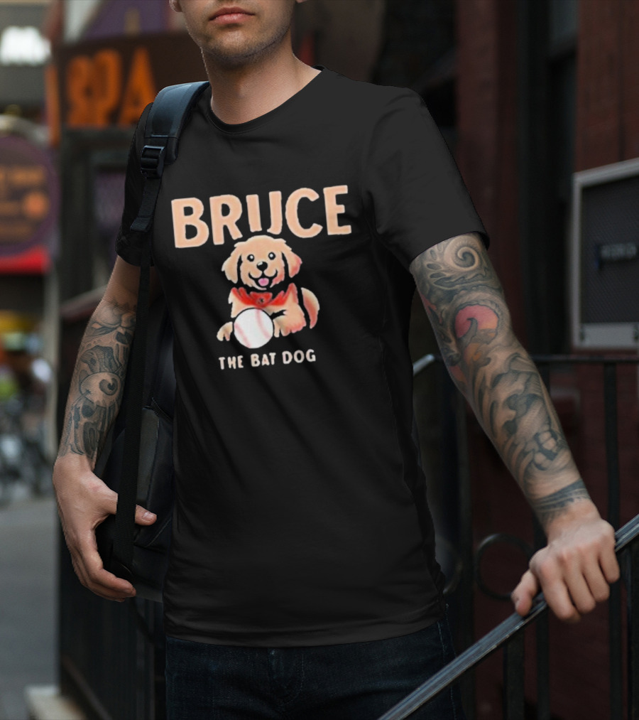 Bruce The Bat Dog Baseball Pup T-Shirt