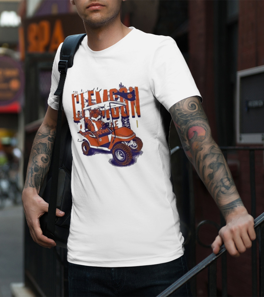 Clemson Tigers Golf Cart Mascot Adventure T-Shirt