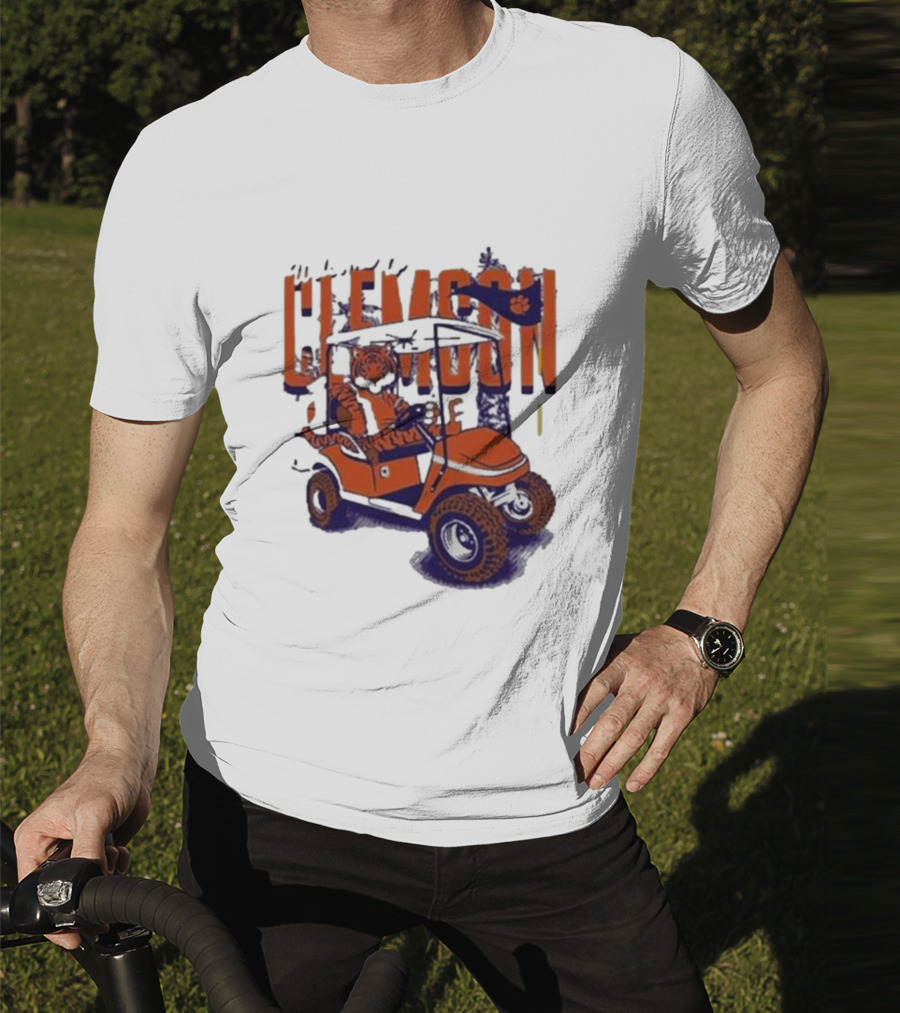 Clemson Tigers Golf Cart Mascot Adventure T-Shirt