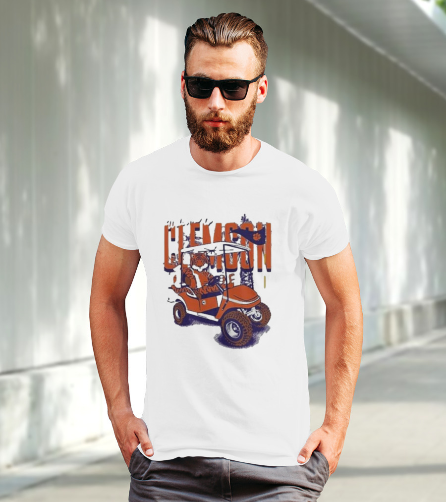 Clemson Tigers Golf Cart Mascot Adventure T-Shirt