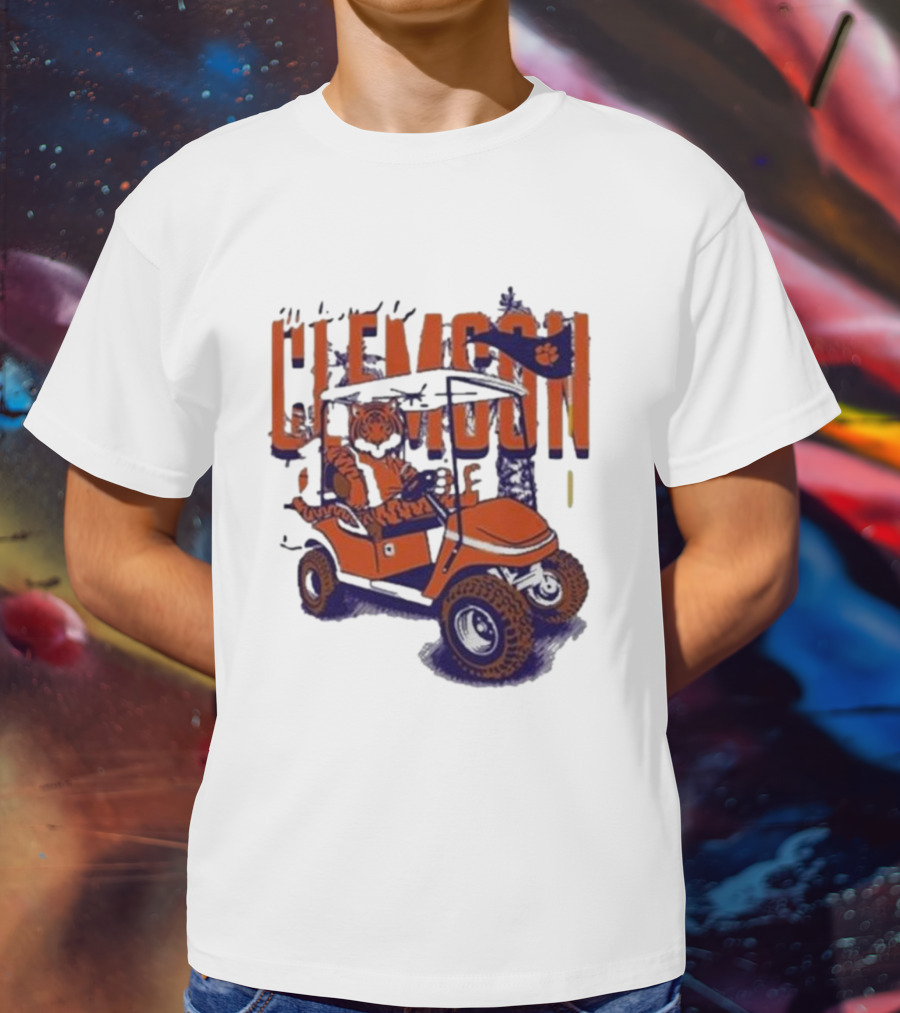 Clemson Tigers Golf Cart Mascot Adventure T-Shirt