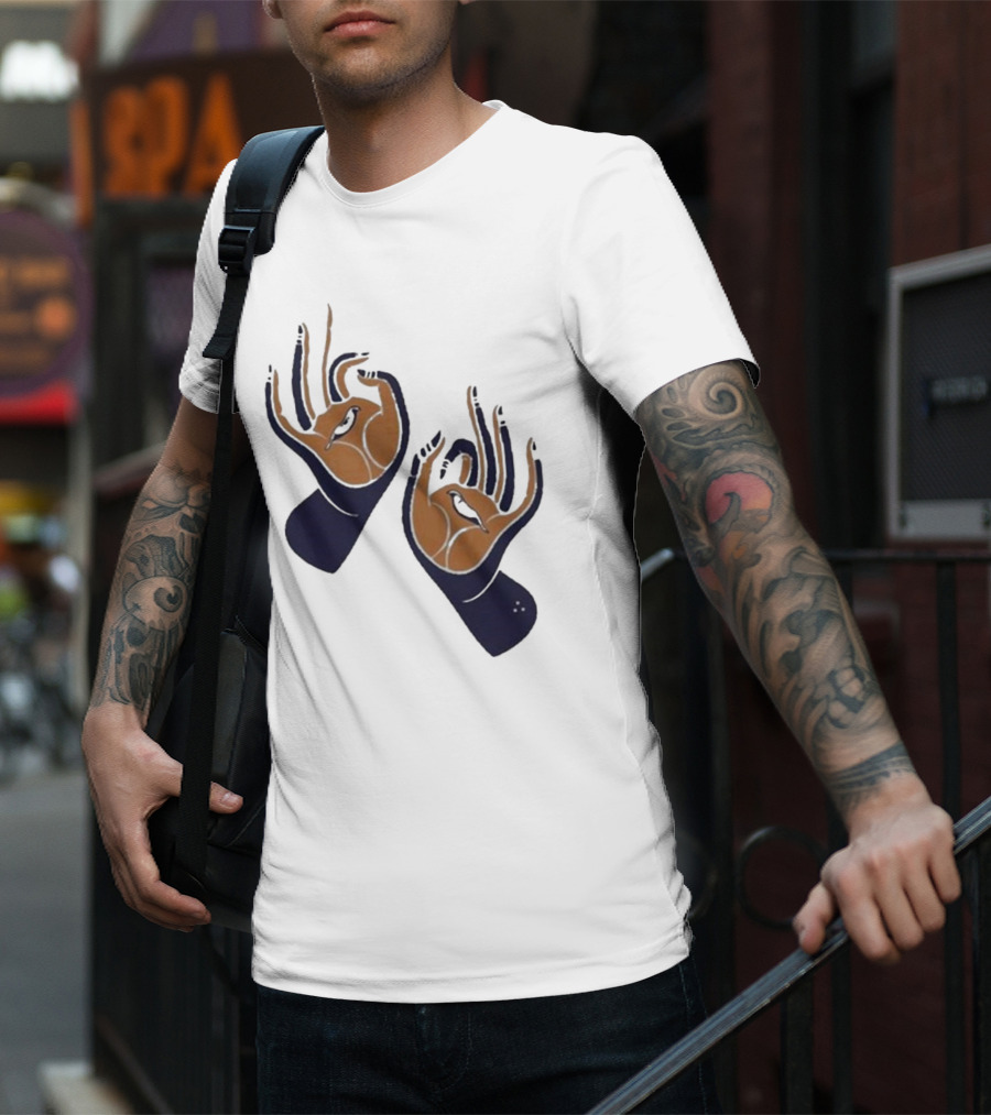 Zwangere Guy Zg Hands Bird Motif T-Shirt