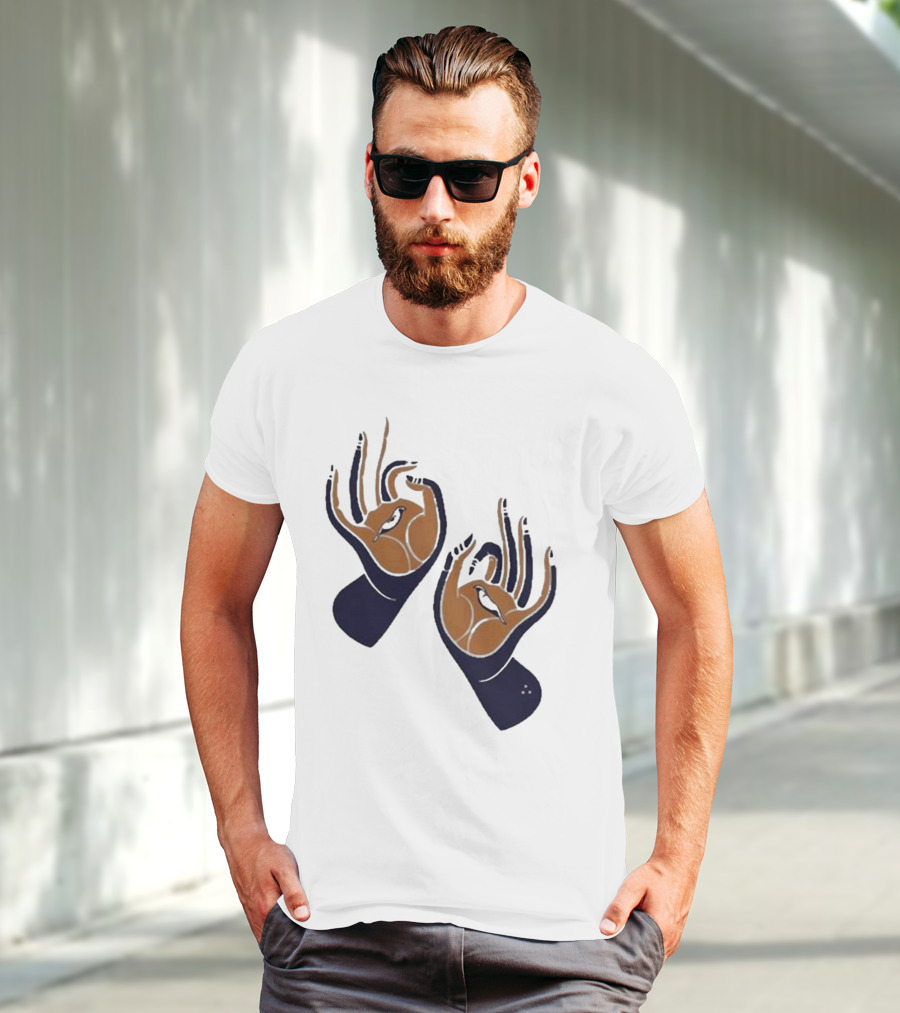 Zwangere Guy Zg Hands Bird Motif T-Shirt