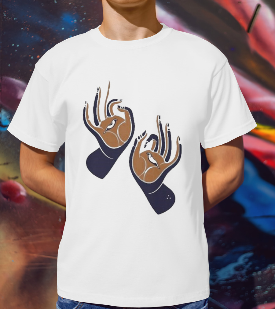 Zwangere Guy Zg Hands Bird Motif T-Shirt