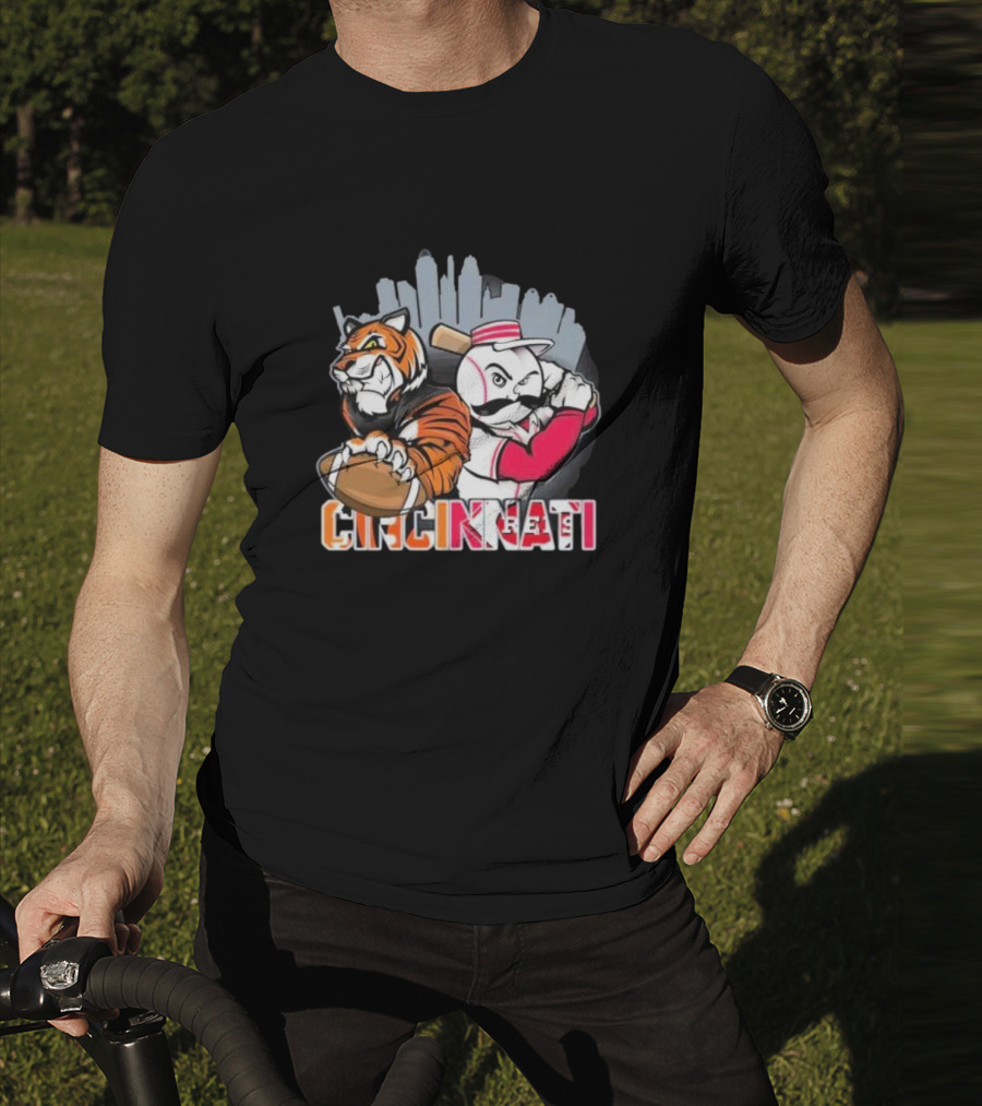 Cincinnati Reds Mr. Redlegs Cincinnati Bengals Tiger Mascot Fan Who Dey T-Shirt