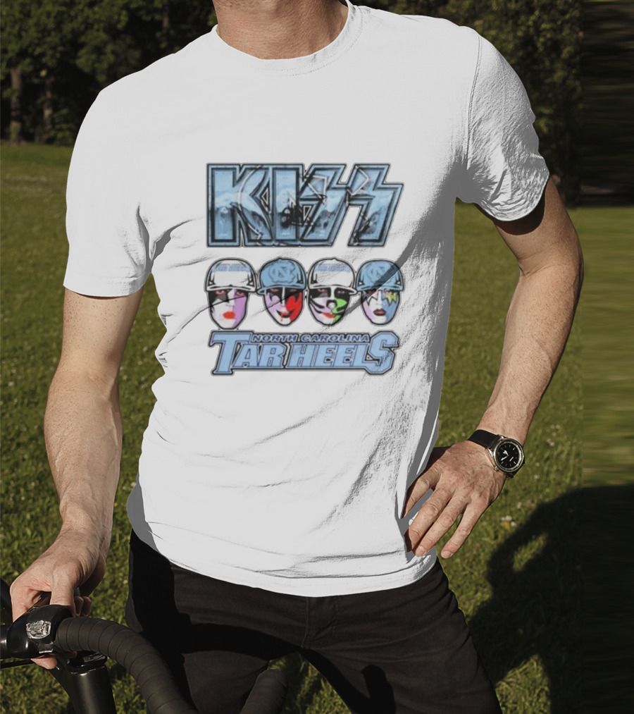 KISS North Carolina Tar Heels Face Paint Logo Fans T-Shirt