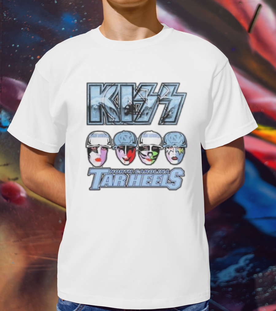 KISS North Carolina Tar Heels Face Paint Logo Fans T-Shirt