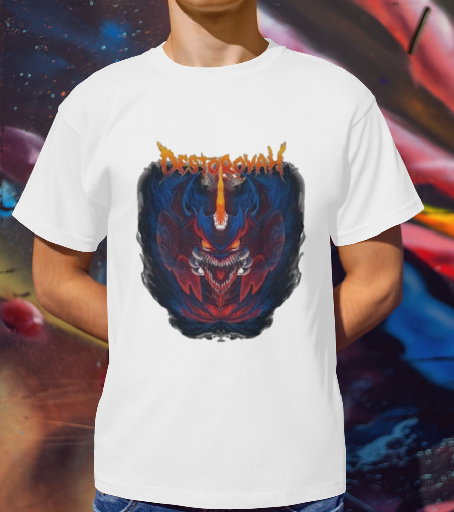 Cavitycolors Destoroyah Fiery Monster Graphics T-Shirt