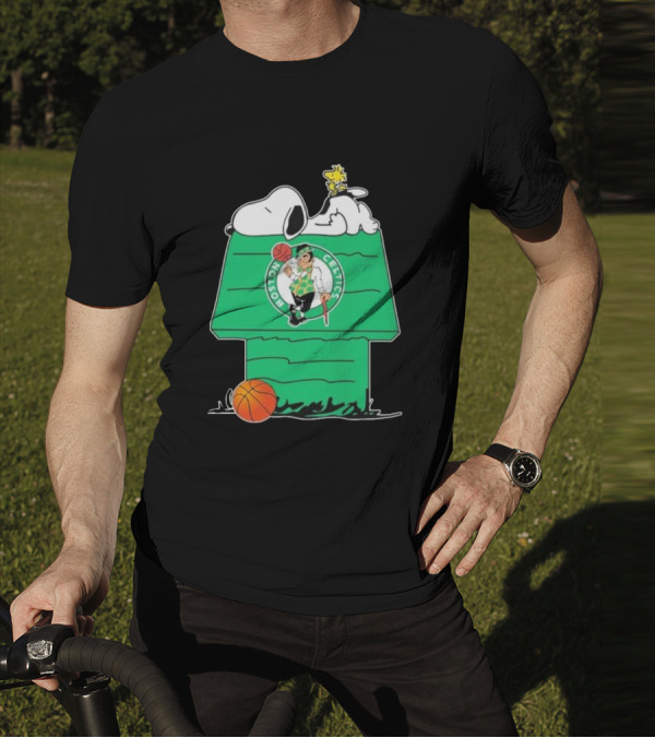 Peanuts Snoopy Woodstock Boston Celtics Basketball House T-Shirt