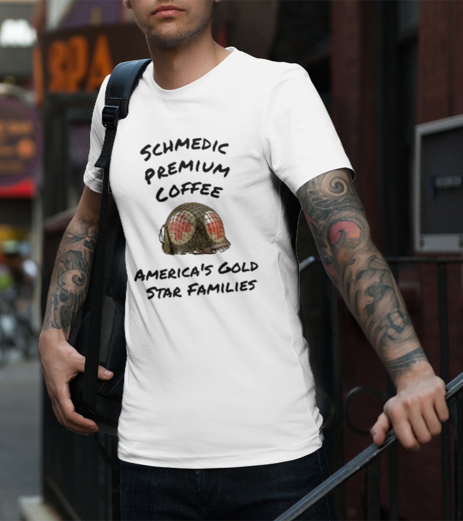 Schmedic Premium Coffee Military Medic Helmet America’s Gold Star Families T-Shirt
