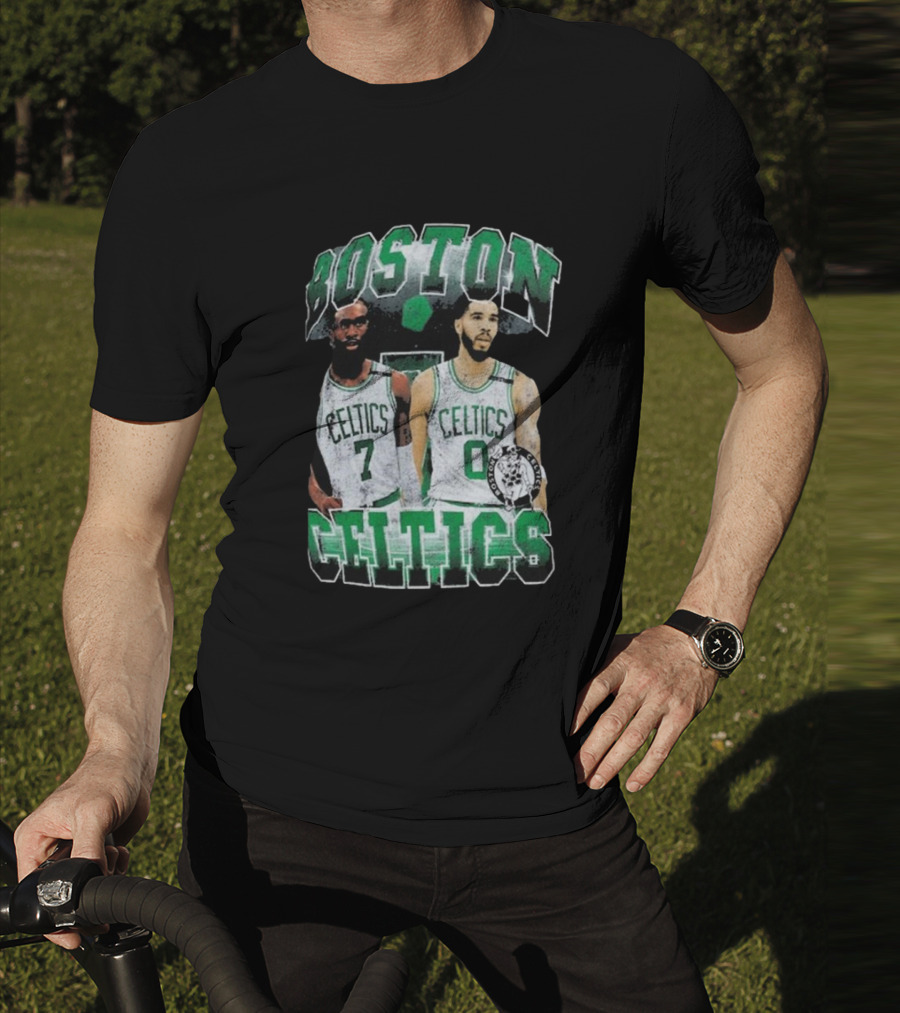 Boston Celtics Jayson Tatum Jaylen Brown Player Duo Vintage Basketball T-Shirt