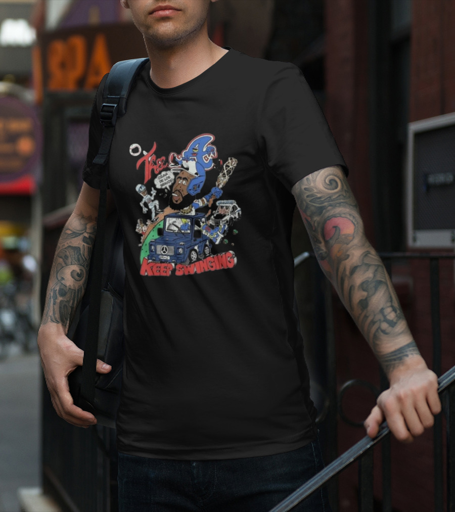 Thee A Keep Swinging Car Baseball Iconic T-Shirt