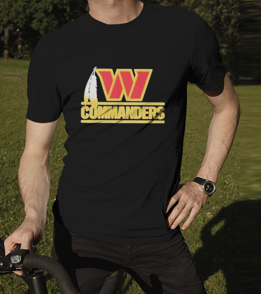 Coach Dan Quinn Commanders Logo W Feather T-Shirt