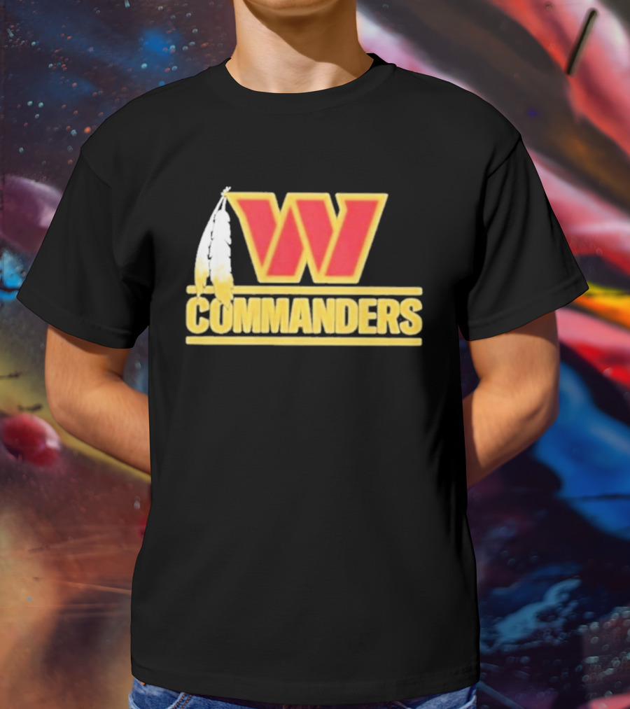 Coach Dan Quinn Commanders Logo W Feather T-Shirt