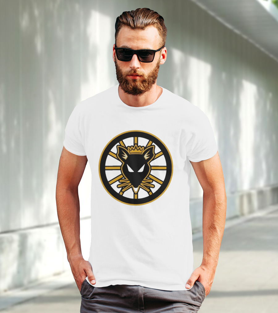 Rat Kings Emblem Circular Rat Head With Crown T-Shirt