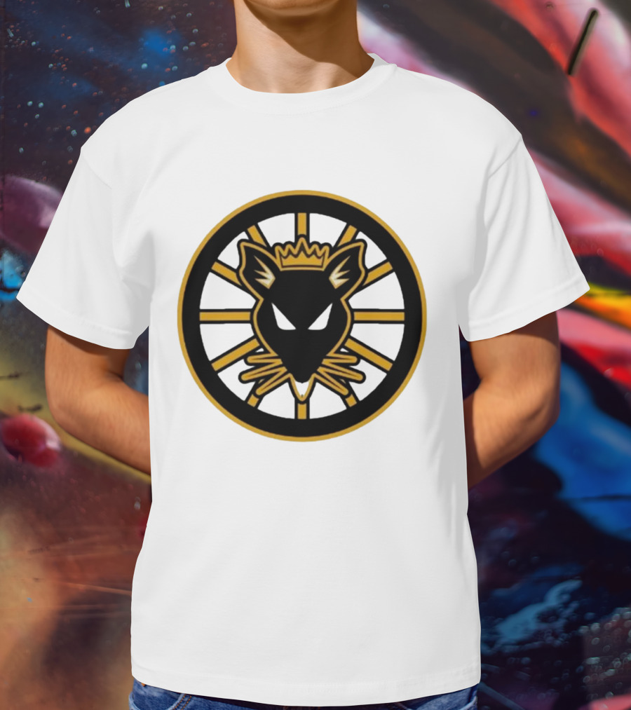 Rat Kings Emblem Circular Rat Head With Crown T-Shirt