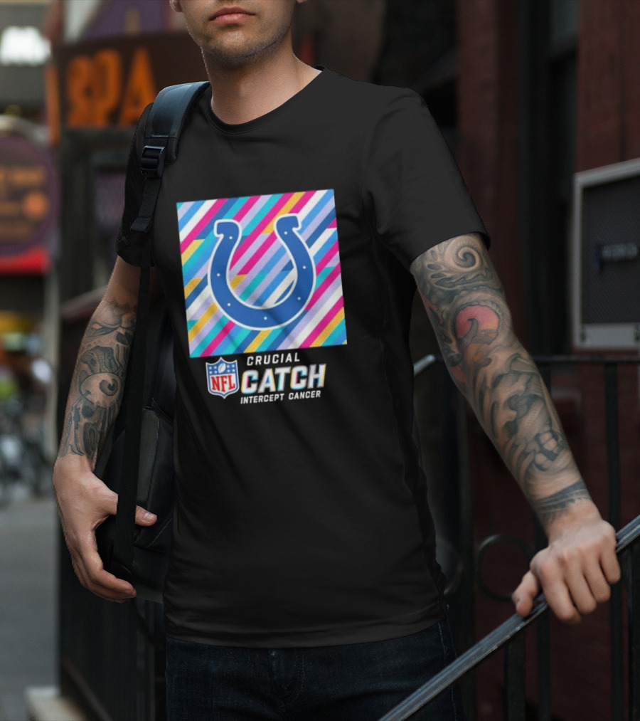Indianapolis Colts NFL Crucial Catch Intercept Cancer T-Shirt