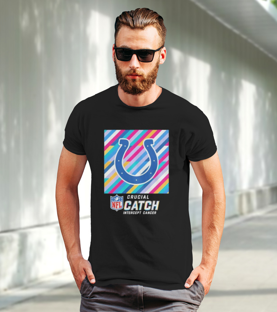 Indianapolis Colts NFL Crucial Catch Intercept Cancer T-Shirt