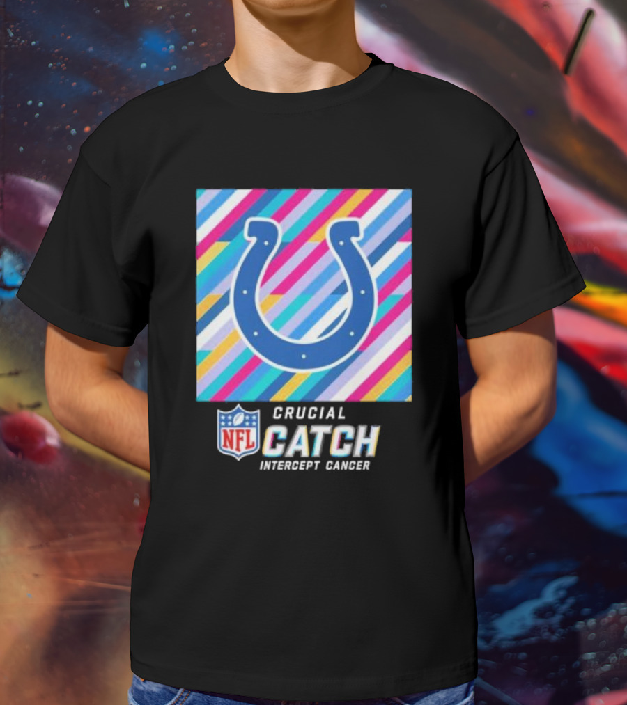 Indianapolis Colts NFL Crucial Catch Intercept Cancer T-Shirt