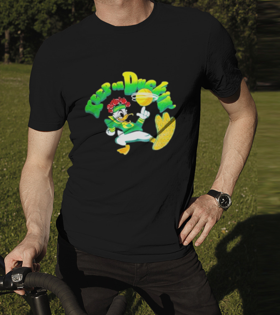 Keep On Duckin' Oregon Ducks Mascot Basketball Dunk T-Shirt